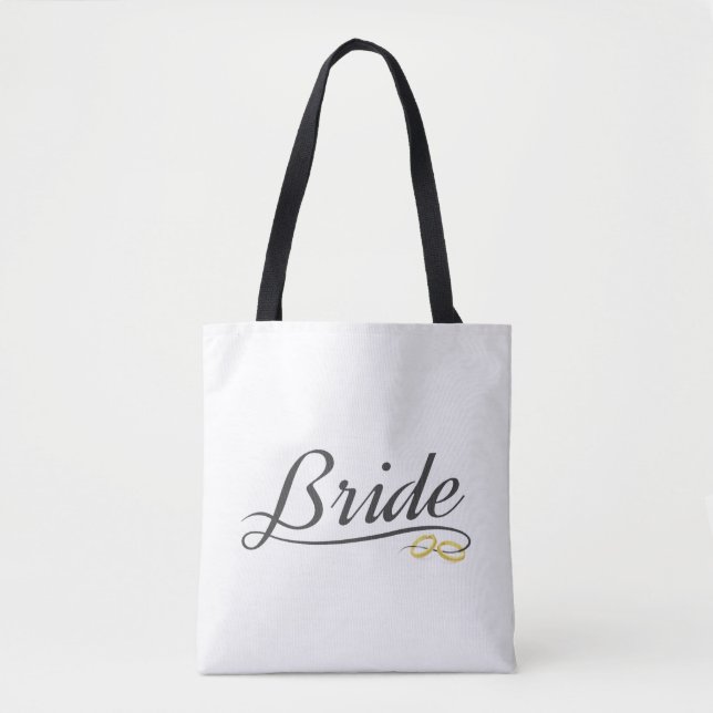 Novia Elegante Caligrafía de Boda | Bolsa de Compr (Anverso)