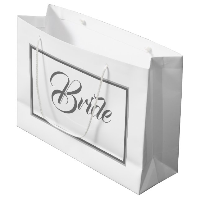 Novia elegante en blanco y gris, bolsa de regalo g (Angulo Anverso)