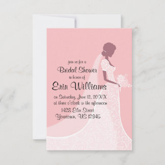 Novia en Boda con invitación a ducharse nupcial