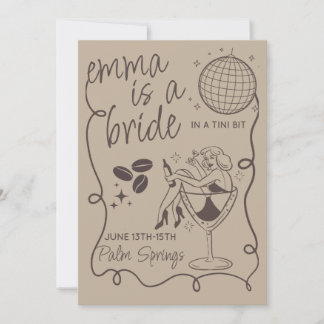 Novia en un pequeño template de invitación para de