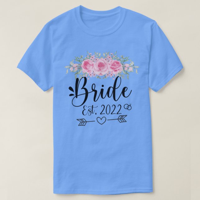 Novia Est 2022 Boda Fiesta Flor Floral Camiseta (Diseño del anverso)