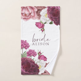 Novia floral borgoñona personalizada