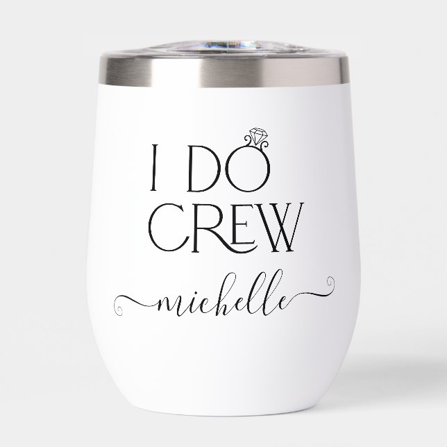 Novia I Do Crew Custom Name Boda Ring (Frente)