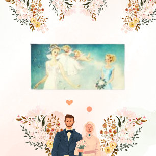 Novia Lienzo de ángel vintage de boda