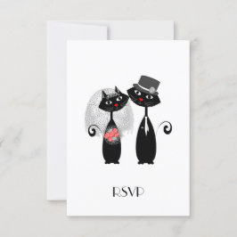 Novia Linda | Groom Bodas Gatos Personalizado RSVP