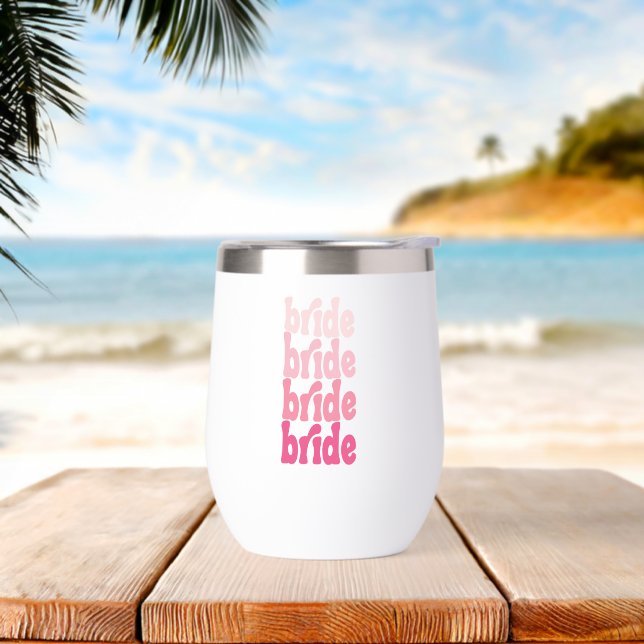 Novia linda rosa retro, personalizada con nombre (Playa)