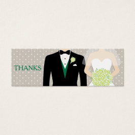 Novia novio boda bono de bebida gratis verde