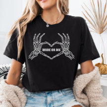 Novia o muerte Skeleton Corazón manos Camisa de no