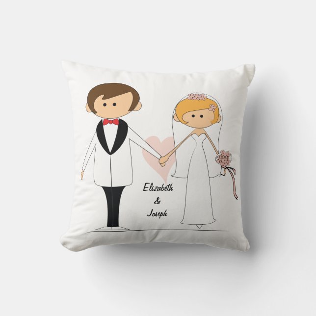 Novia personalizada y almohada de Groom (Anverso)