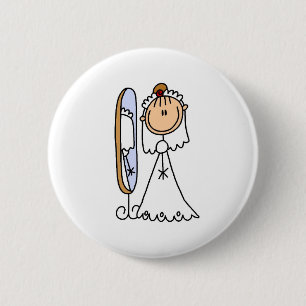 Novia que consigue lista para el botón de la boda