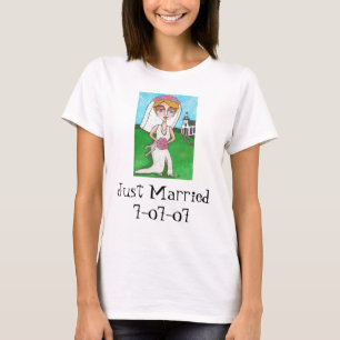 Novia rubia y mordedura - Solo camiseta casada