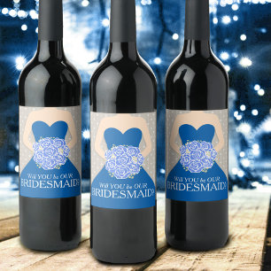 Novia será nuestra dama de honor etiquetas de vino