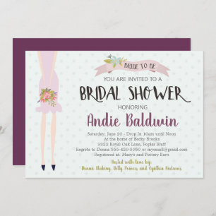 Novia Silhouette Bridal Shower Invitación