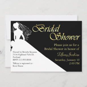 Novia Silhouette Bridal Shower Invitación