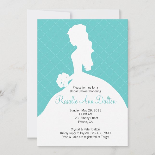 Novia Silhouette - Invitación a la ducha nupcial ( (Anverso)