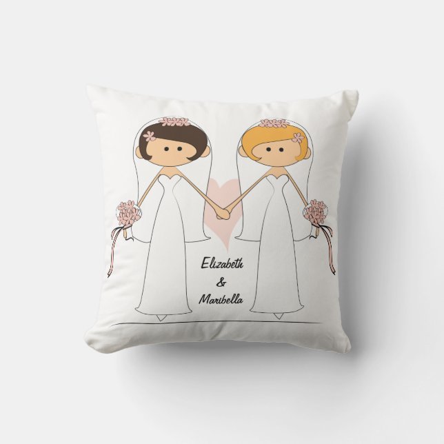 Novia y almohada de novia personalizada (Anverso)