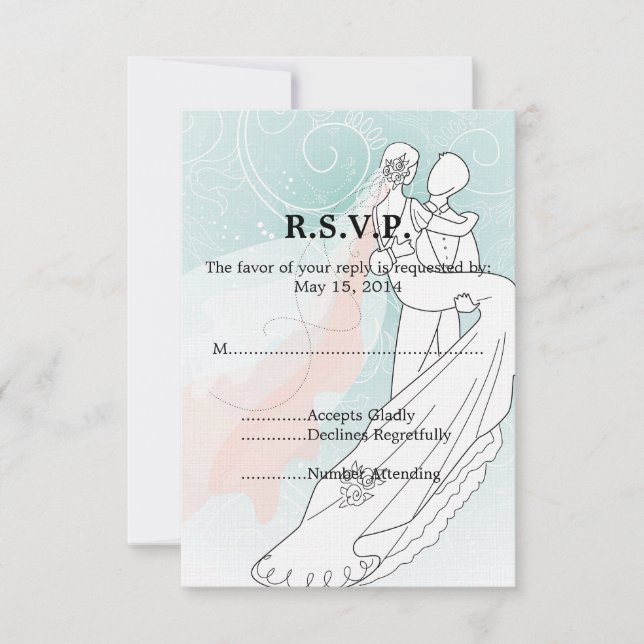 Novia y boda de Groom RSVP (Anverso)