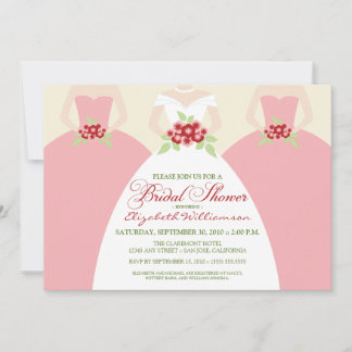 Novia y damas de honor Invitación a ducha de novia