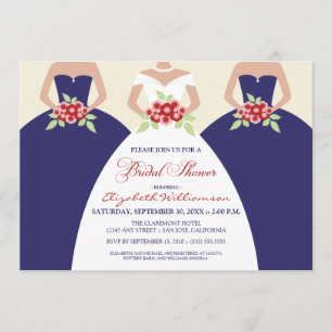 Novia y damas de honor Invitación a la ducha de no