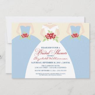 Novia y damas de honor Invitación a la ducha de no