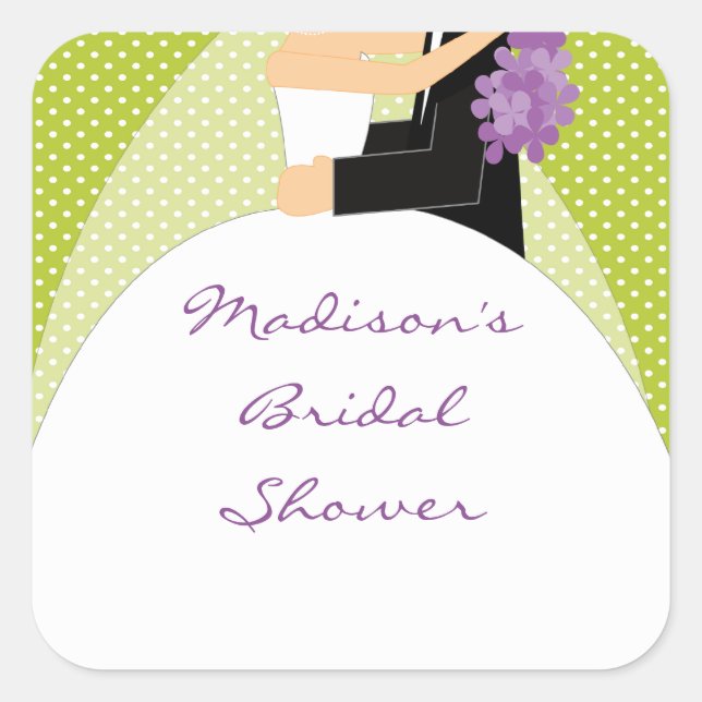 Novia y Groom Bridal Shower Heart Pegatina (Anverso)
