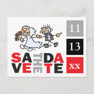 Novia Y Groom Elope Salven La Tarjeta De Fechas