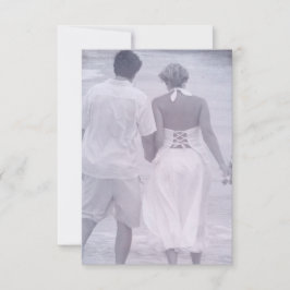 Novia y Groom en la playa Salven la fecha