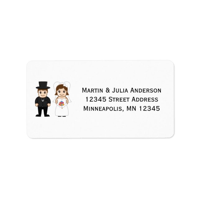 Novia y Groom - Etiquetas de direcciones (Frente)