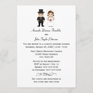 Novia y Groom - Invitación a la ducha de la pareja