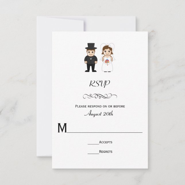 Novia y Groom - RSVP de boda (Anverso)