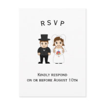 Novia y Groom - Tarjeta postal RSVP