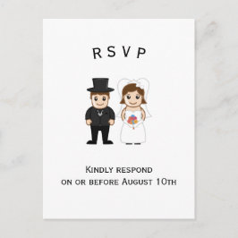 Novia y Groom - Tarjeta postal RSVP
