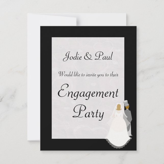 Novia y Novio - Boda - Invitación de Compromiso (Anverso)