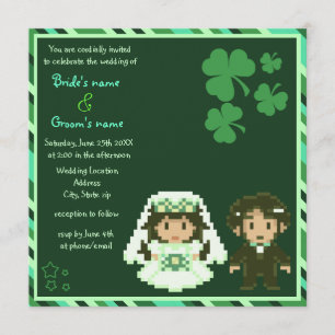 Novia y novio de 8 bits - Invitaciones a la boda v