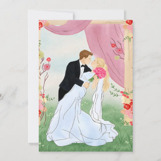 Novia y Novio de Jardín Romántico Rosa Save the Da