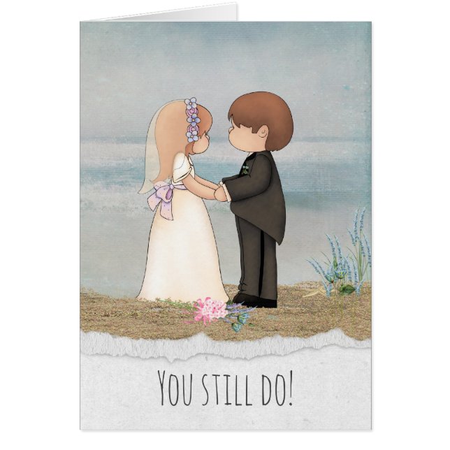 novia y novio en aniversario de playa (Frente)