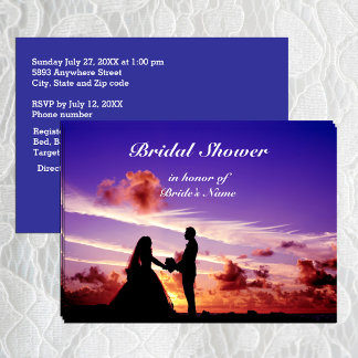 Novia y novio en la invitación a la ducha de novia