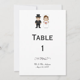 Novia y Novio - Número de Mesa de Recepción