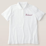 Noviaria bordada polo<br><div class="desc">Un regalo perfecto para las damas de honor. Polo blanco y suave con la dama de honor personalizable bordada en la parte delantera. Cambie el color para que coincida con los colores bodas si lo desea.</div>