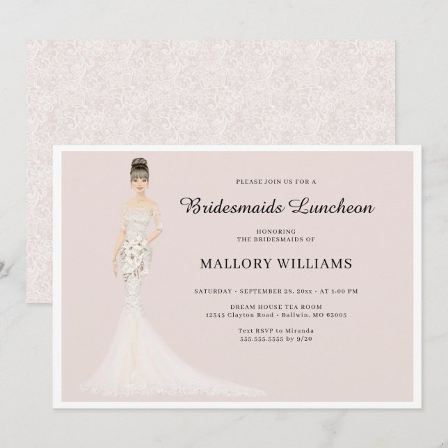 Novias de Novia Invitación a la Novia (Anverso / Reverso)