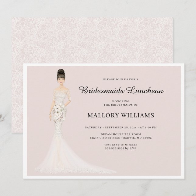 Novias de Novia Invitación a la Novia (Anverso / Reverso)