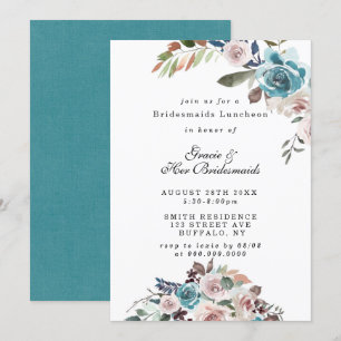 Novias de novias rosadas y Verde azuladas invitan