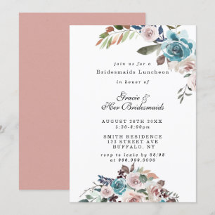 Novias de novias rosadas y Verde azuladas invitan