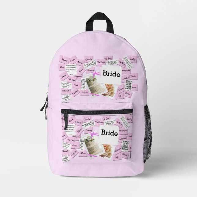Novias Día de boda en toda la mochila de impresión (Anverso)