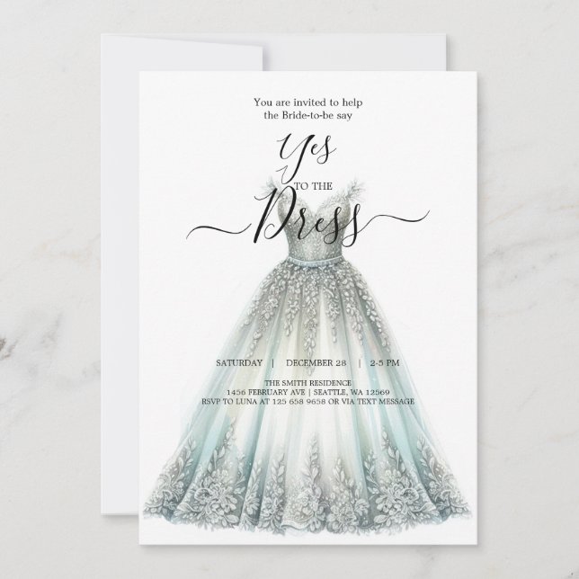 Novias dicen sí a la invitación al vestido (Anverso)