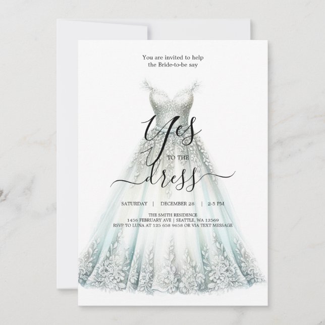 Novias dicen sí a la invitación al vestido (Anverso)