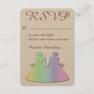 Novias en colores pastel RSVP del orgullo para una