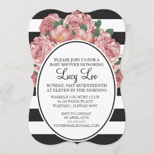 Novias Floral y Stripe o Invitación Baby Shower