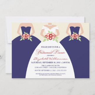 Novias y damas de honor Invitación a la cena nupci
