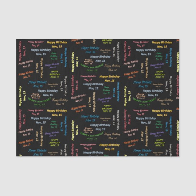 Noviembre, 15 Papel de debate de cumpleaños (Anverso)